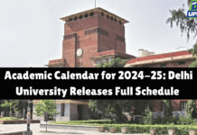 Academic Calendar for 2024-25